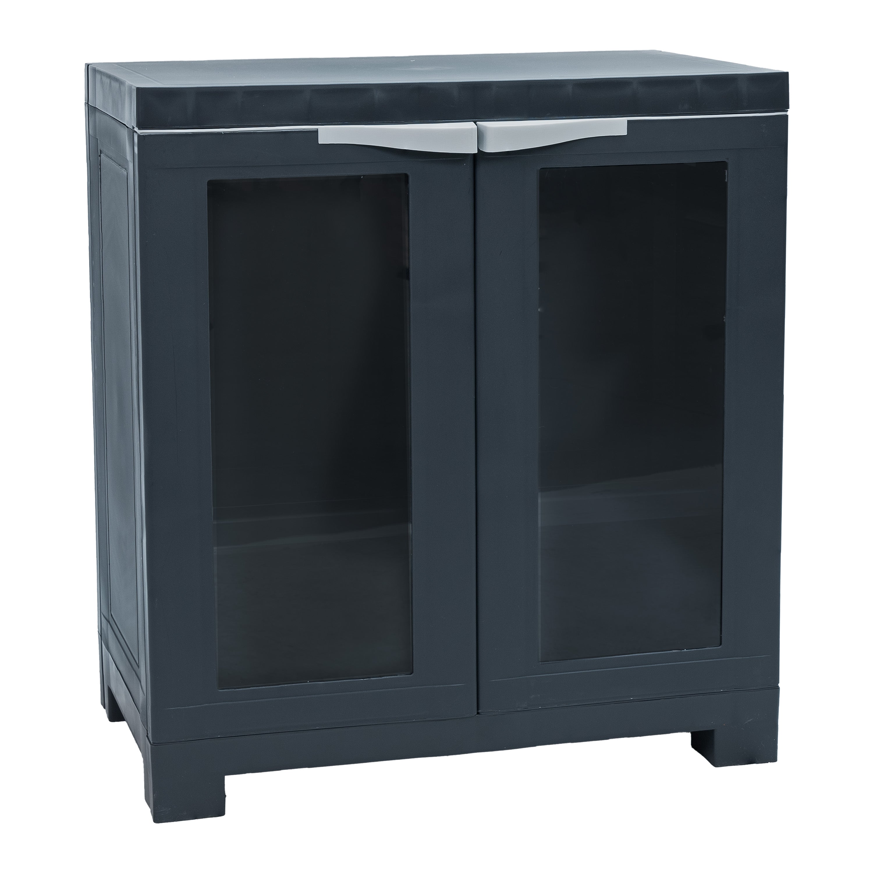 Durable Plastic Garage Storage Cabinet with Adjustable Shelves - Heavy-Duty Organizer for Tools, Gardening Supplies & Home Organization