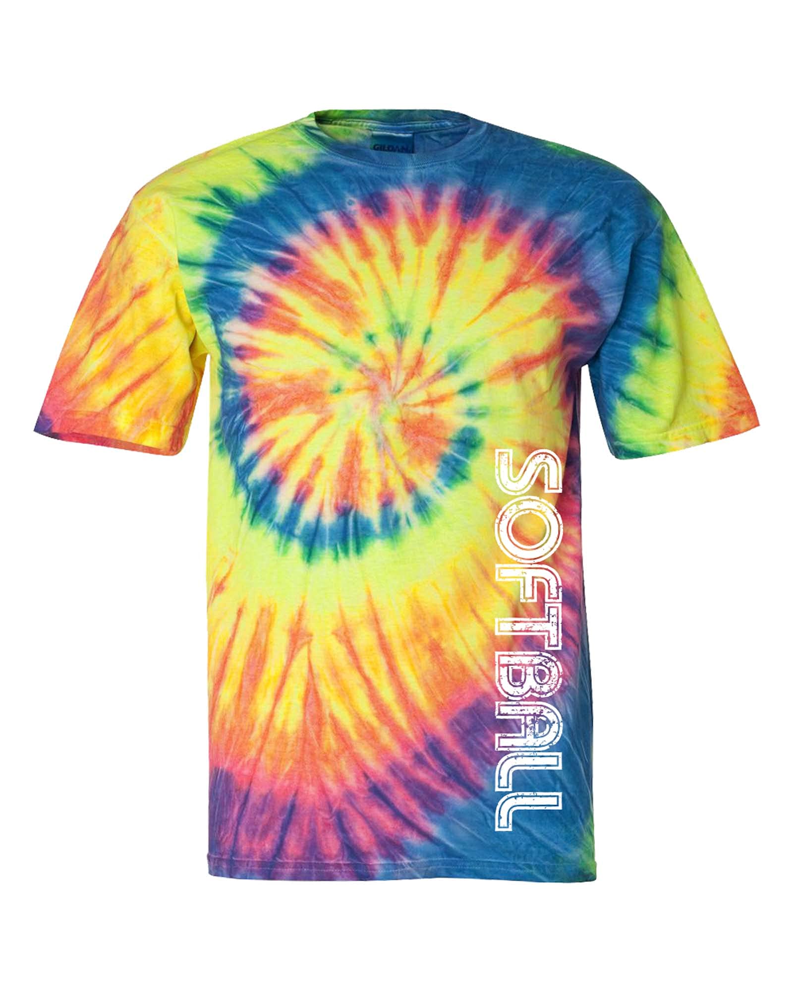 Unisex Tie Dye Softball Graphic T-Shirt for Adults - Short Sleeve Cotton Tee for Baseball Fans, Casual Wear & Sports Events