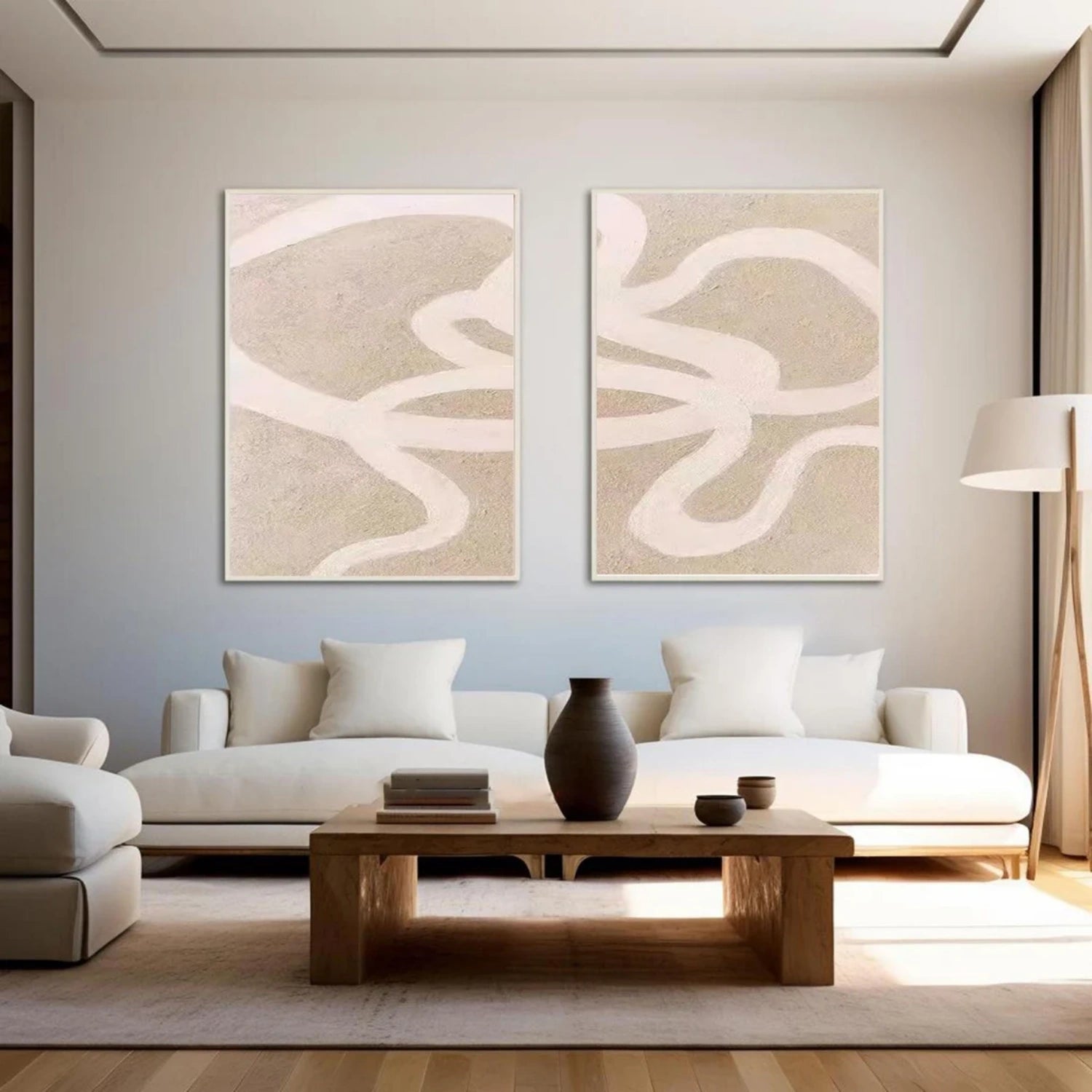 Abstract Painting Set of 2 - Modern Wall Art Canvas Prints #AB405 for Living Room, Bedroom & Office Decor