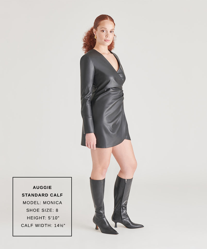**AUGGIE Black Leather Boots for Men & Women – Stylish & Durable Footwear for Outdoor, Work & Casual Wear**