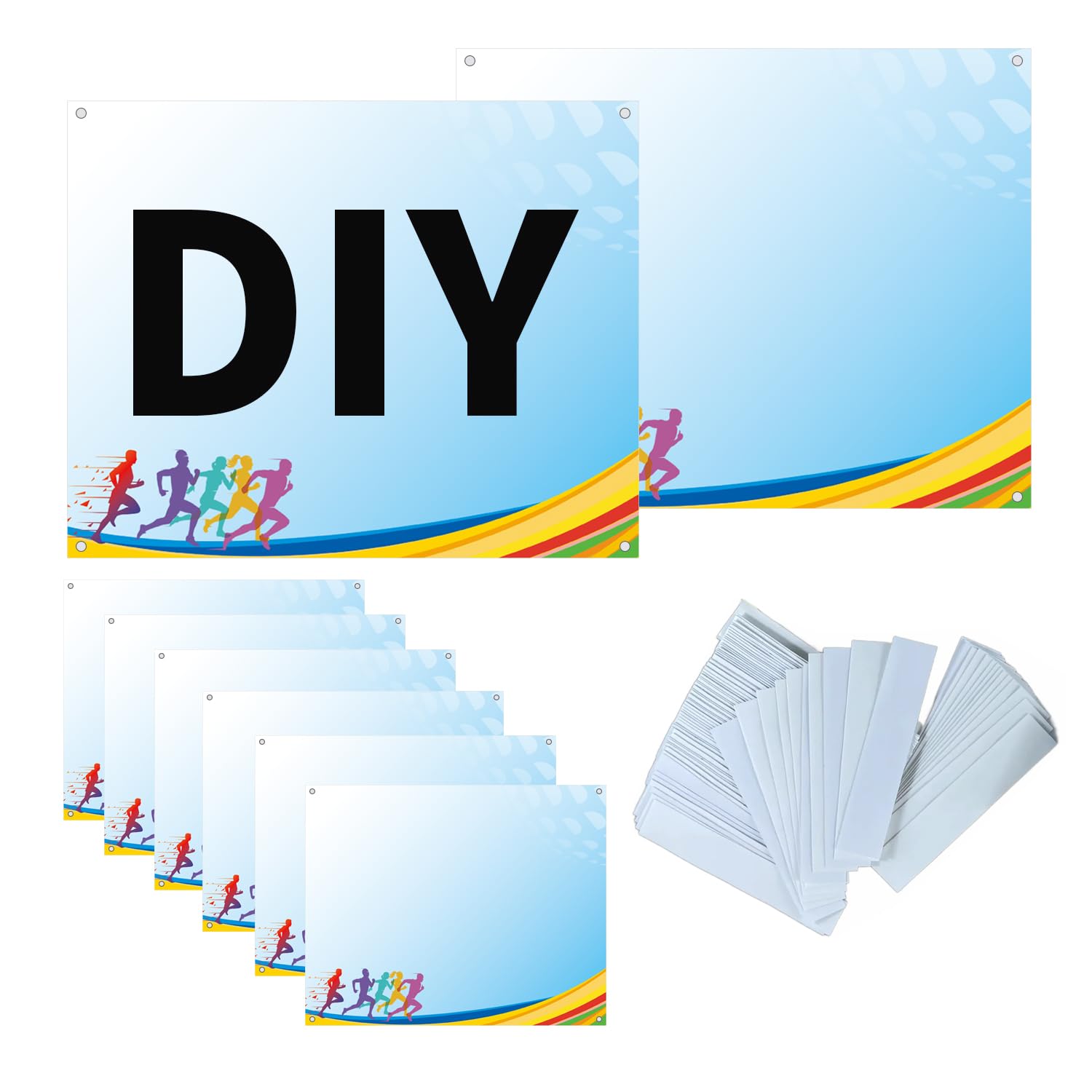 Tyvek Race Bibs - Durable Running Numbers with Bib Tape (No Pins Needed) for Marathon, Track, and Sports Events - Perfect for Tryouts, Auditions & Racing Games
