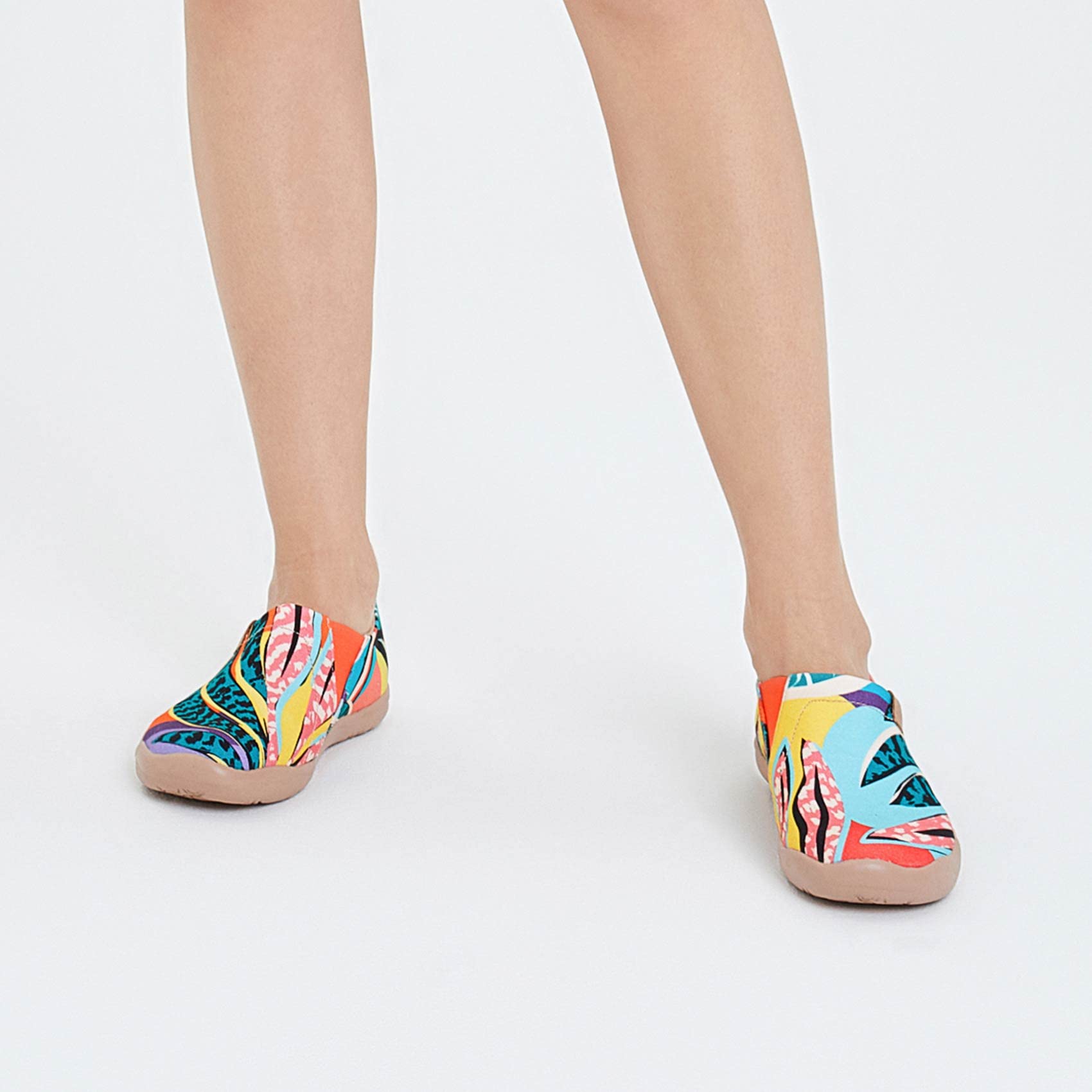 UIN Women's Blossom Slip-On Sneakers - Colorful Floral Art Loafers | Lightweight Comfortable Travel Shoes for Walking, Casual Outfits & Everyday Wear