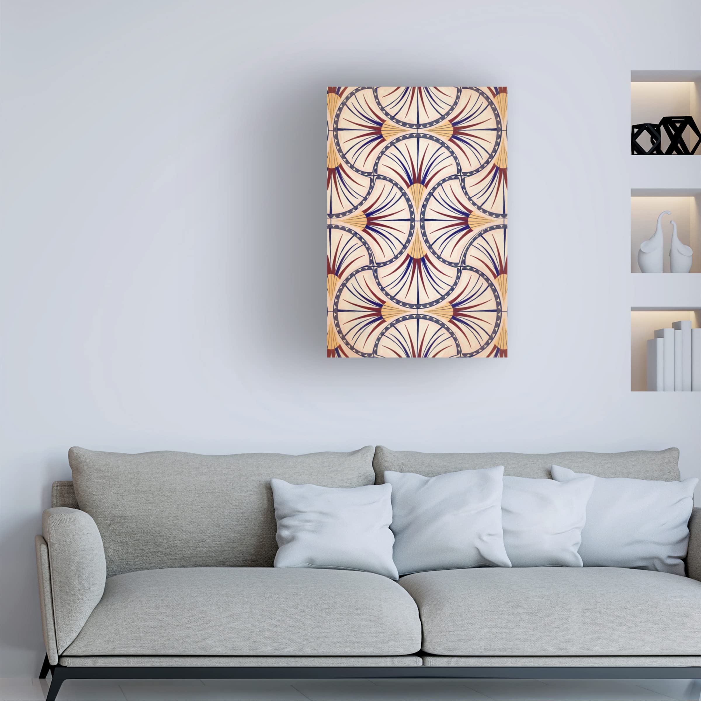 Trademark Fine Art 'Arc Pattern' Canvas Art by Cora Niele - Modern Abstract Wall Decor for Living Room, Bedroom & Office