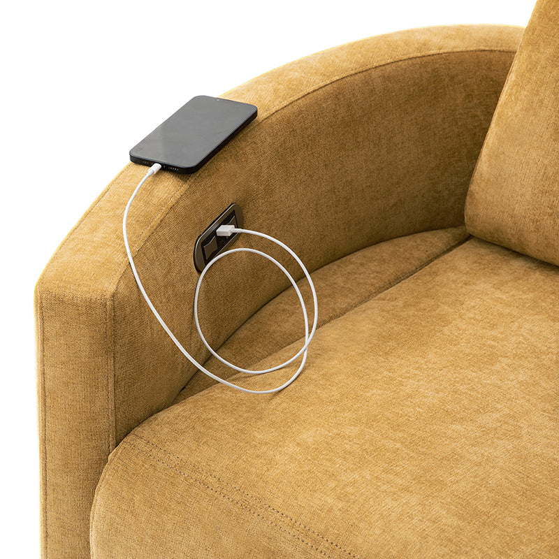 Monica Swivel Rocker Power Recliner Chair with Adjustable Headrest & Lumbar Support - Optional Removable Pillows - Perfect for Living Room, Home Theater & Relaxation