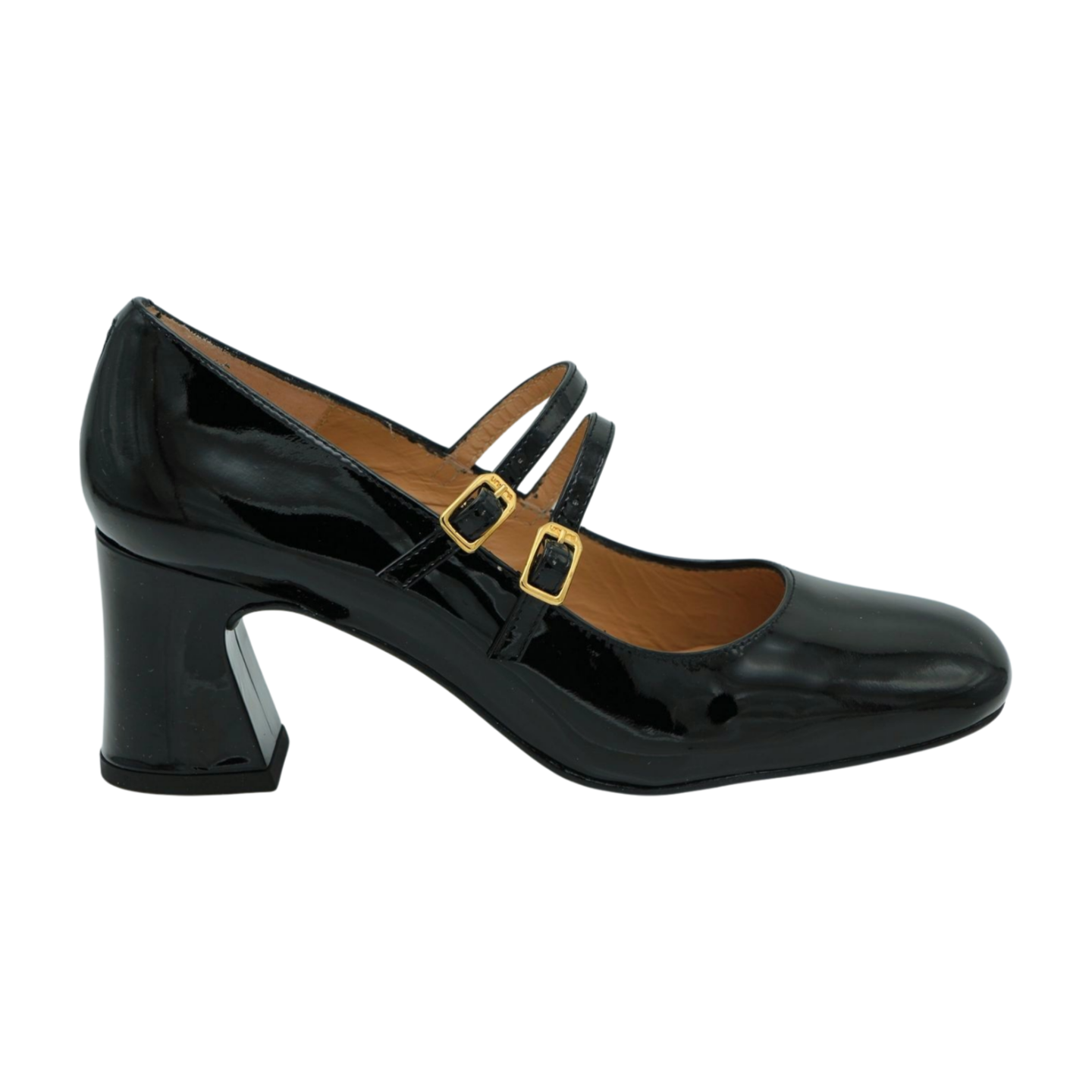 Unisa Black Patent Leather Mary Jane Heels - Women's Classic Dress Shoes for Work, Office & Formal Occasions