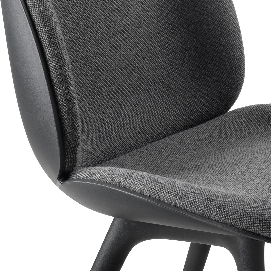 Beetle Dining Chair - Modern Upholstered Seat with Sturdy Plastic Base in Monochrome | Perfect for Kitchen, Dining Room & Small Space Decor