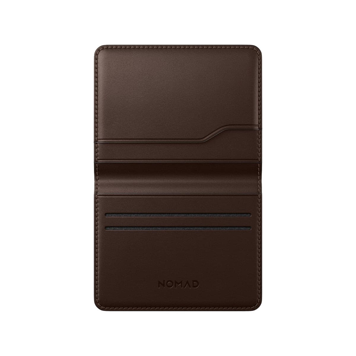 Premium NOMAD Card Wallet Plus - Genuine Rustic Brown Horween Leather RFID Blocking Slim Minimalist Wallet for Men & Women | Perfect for Travel, Everyday Carry & Business Cards