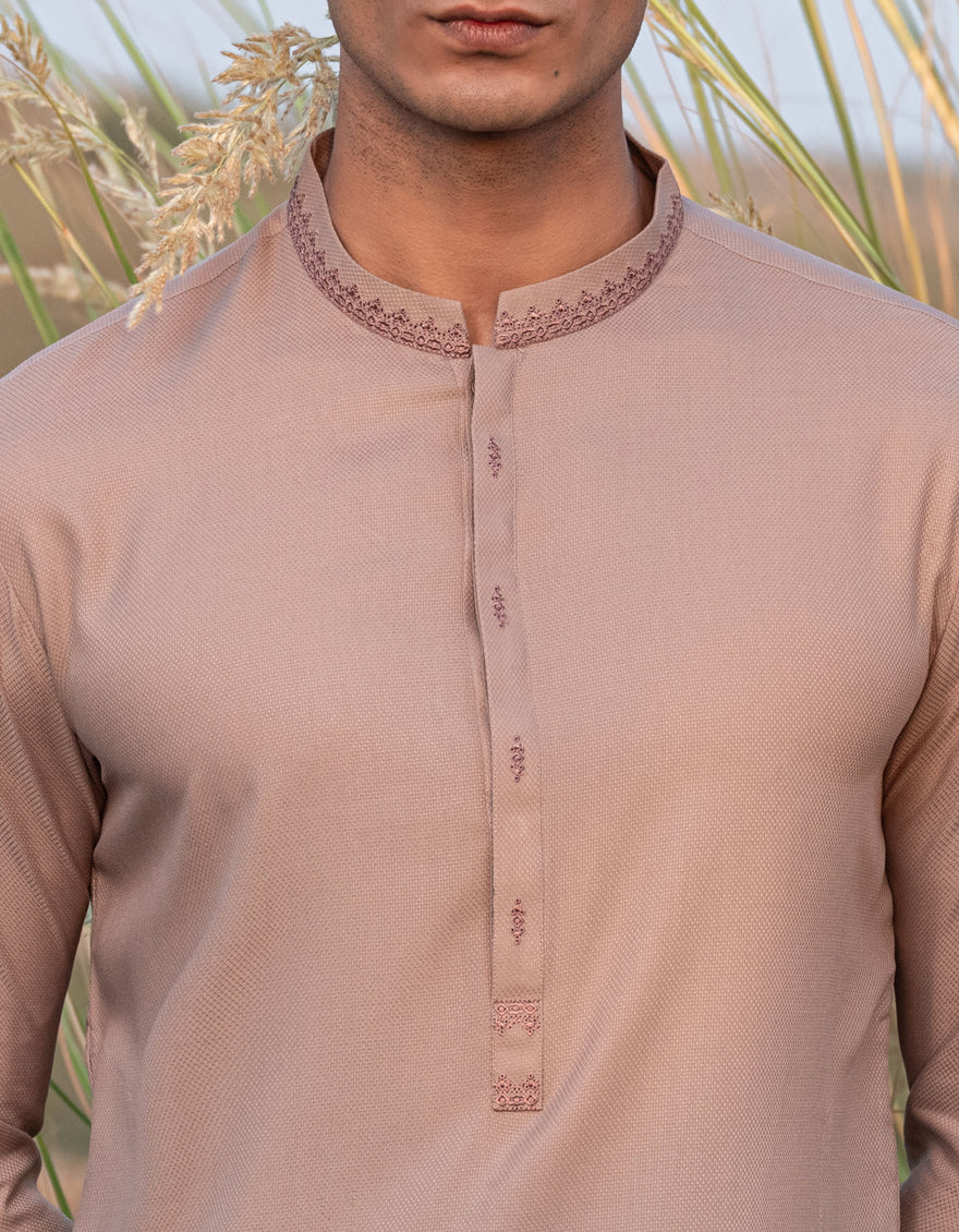 Elegant Blended Brown Shalwar Kameez by J. Junaid Jamshed - Premium Pakistani Traditional Outfit for Weddings, Eid & Special Occasions