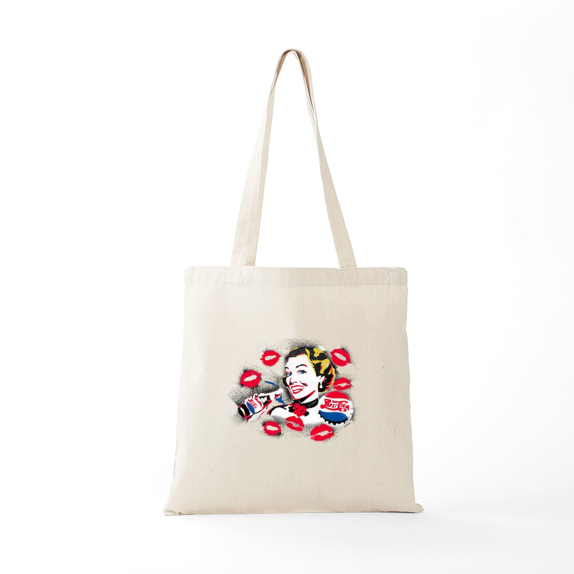 Pepsi Woman Tote Bag - Natural Canvas Reusable Shopping Bag for Women | Eco-Friendly Grocery Bag, Beach Tote & Work Commute