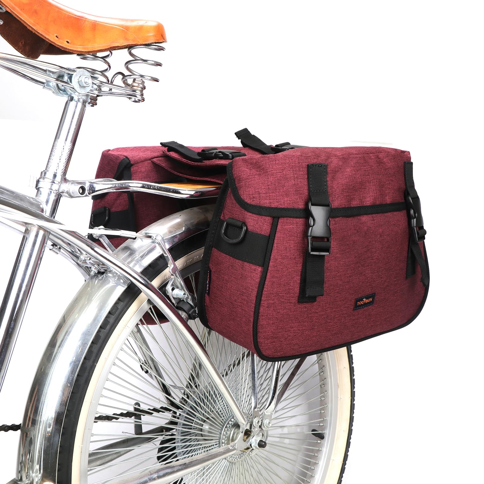 TOURBON Waterproof Bike Seat Bag - Bicycle Pannier with Adjustable Straps for Cycling, Commuting & Outdoor Adventures