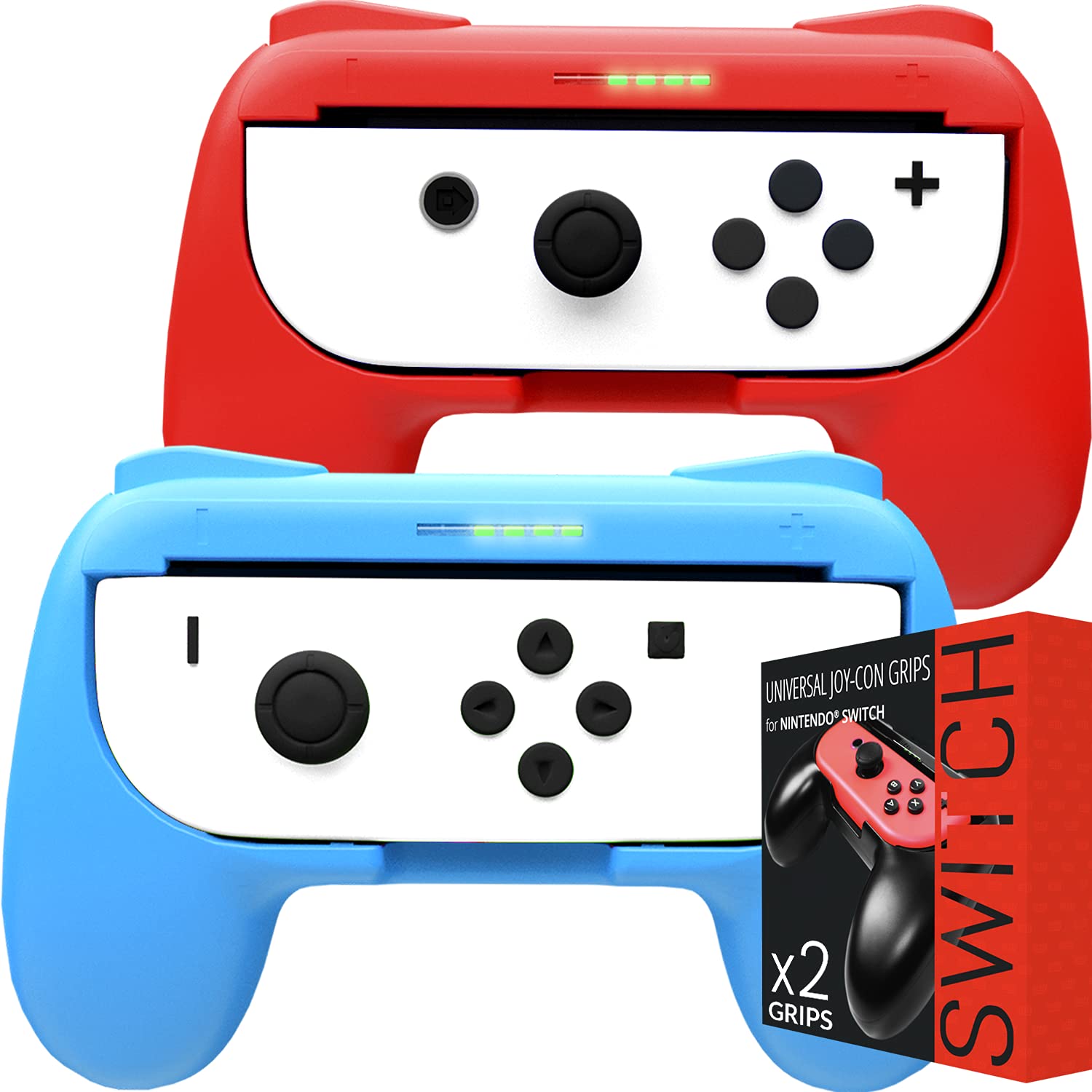 Orzly Comfort Grip & VR Headset for Nintendo Switch - Ergonomic Controller Holder & Virtual Reality Gaming Accessory for Enhanced Gameplay Experience