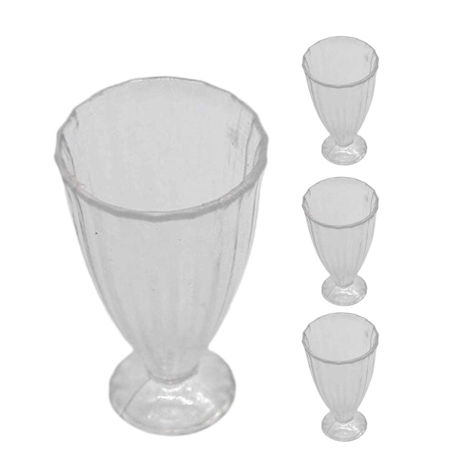 Miniature Dollhouse Goblets Set - 4Pcs Tiny Plastic Cups for Dollhouse Kitchen Decor, Miniature Accessories & Simulation Play - Perfect for Dollhouse Scenes, Miniature Displays & Role Playing Games