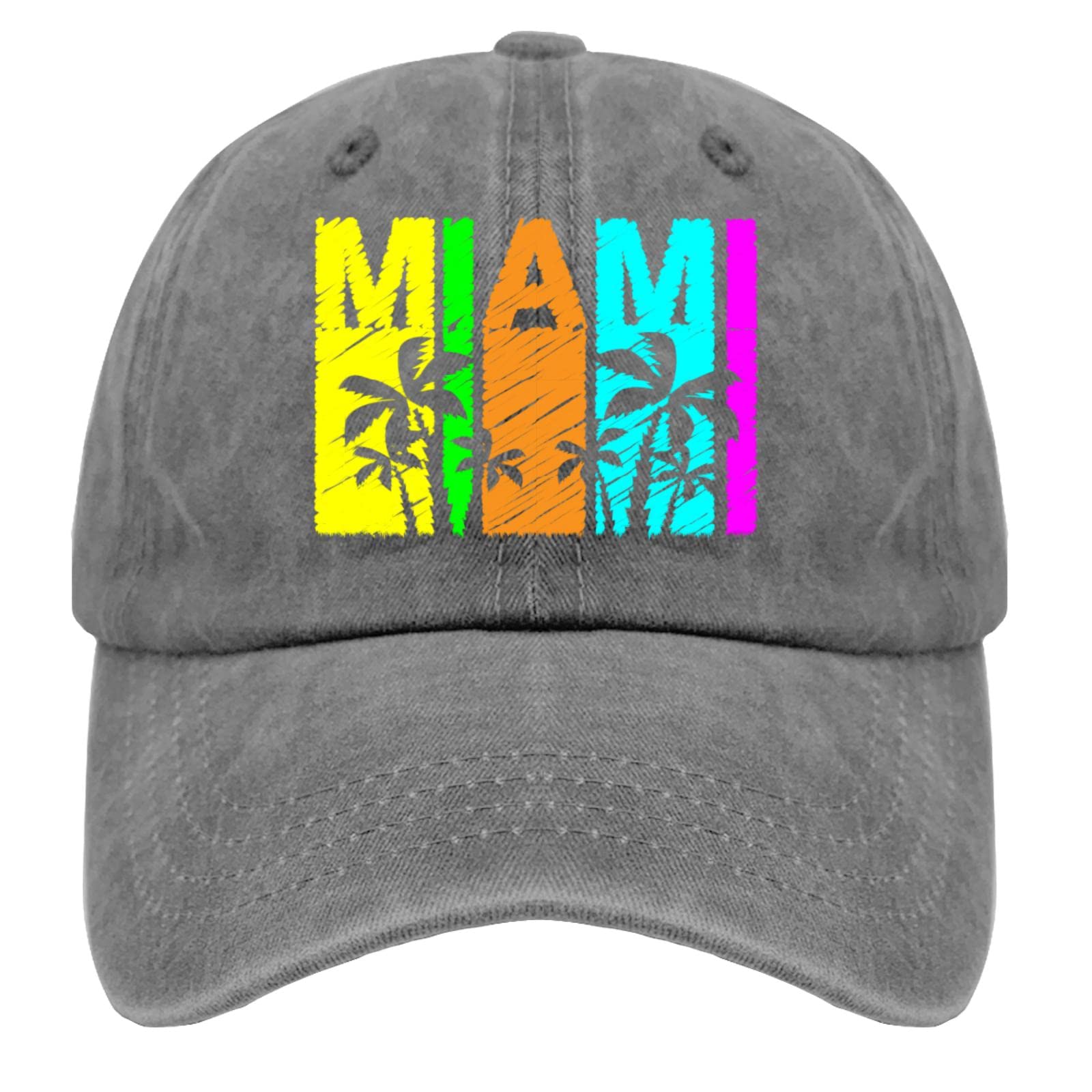 Aumgo Adjustable Baseball Cap for Men - Florida Hats Miami Beach Style, Comfortable & Breathable Outdoor Sun Protection Hat for Beach, Golf, Fishing & Casual Wear