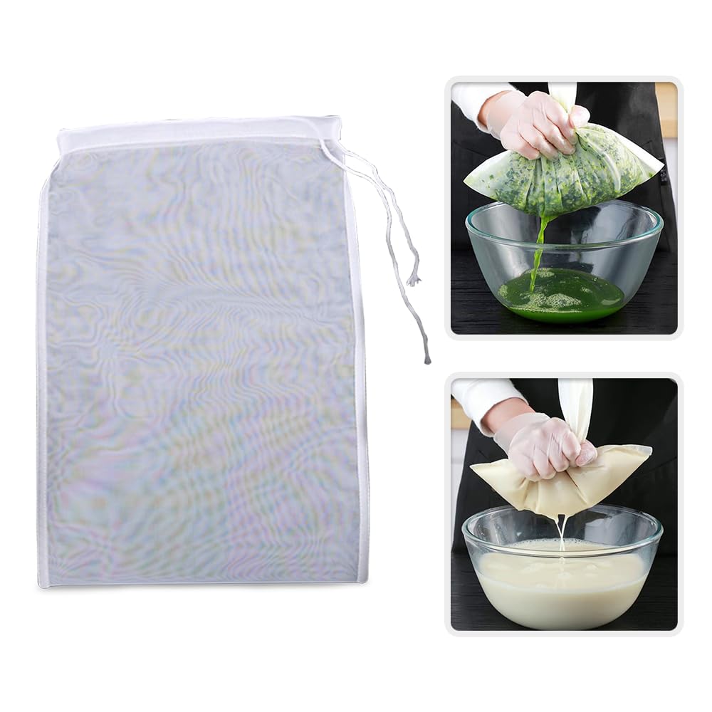 Premium Food Grade Soy Milk Filter Bags - 3 Pack Fine Mesh Cheesecloth for Nut Milk, Yogurt & Tofu Making | Reusable & Washable White Cloth Strainer | DIY Kitchen Essentials for Vegan & Organic Recipes