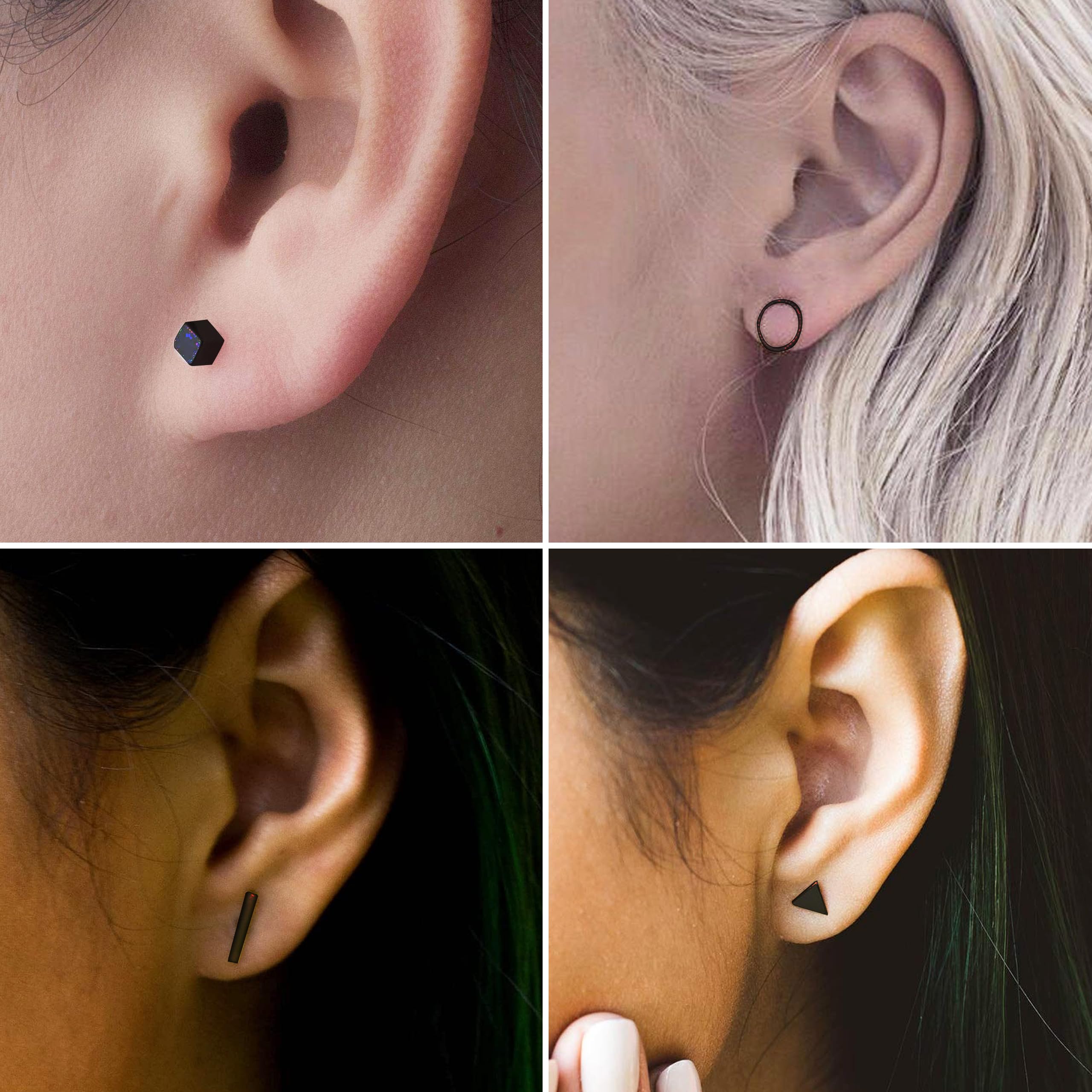Minimalist Gold Stud Earrings for Women - Simple Circle Bar Earrings, Dainty Jewelry Gift Set for Her - Perfect for Everyday Wear, Office & Special Occasions