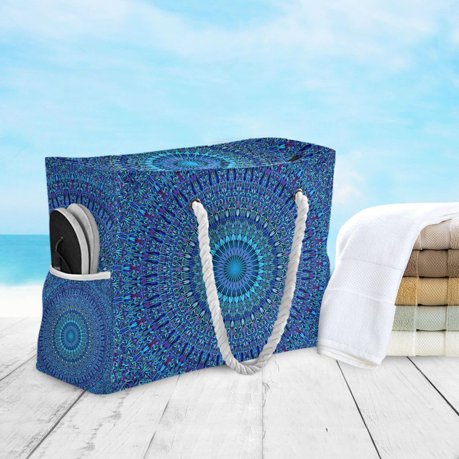OTVEE Large Beach Bag for Women - Waterproof Travel Tote with Zipper, Spacious Shoulder Bag for Pool, Vacation & Shopping | Perfect for Beach Trips, Gym & Weekend Getaways