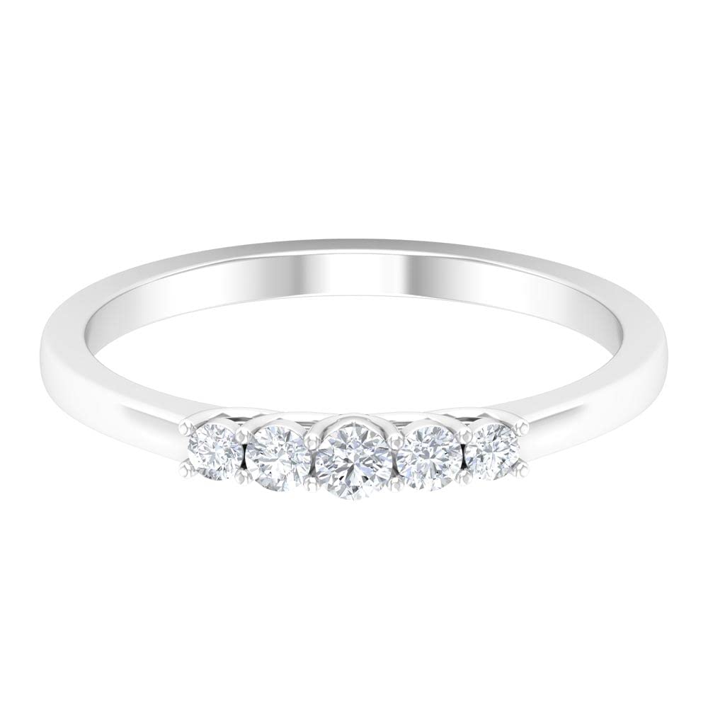 1/4 CT Moissanite Engagement Ring for Women - 5 Stone 14K Solid Gold Wedding Band, Anniversary Gift for Her - Perfect for Proposals, Bridal Jewelry & Special Occasions