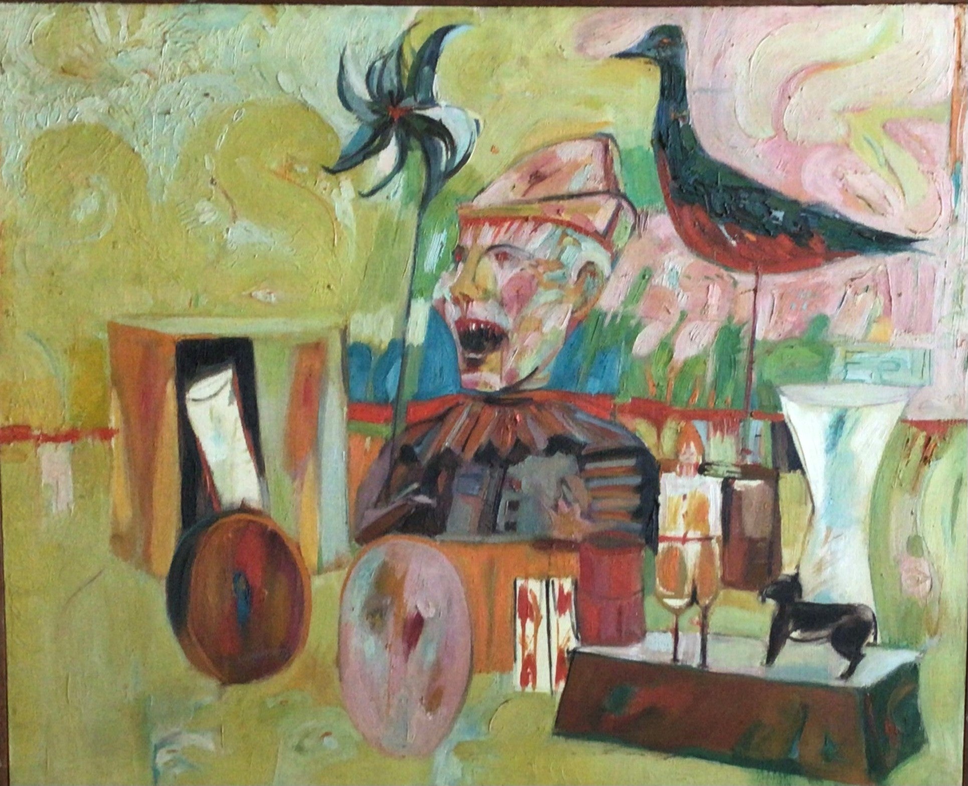 Sidney Goodman: Untitled [Clown with Toys] - Vintage Art Print for Home Decor, Office & Gallery Wall Display