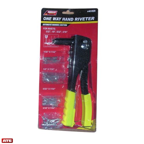 One Way Hand Riveter Tool - Heavy Duty Manual Rivet Gun for Metal, Plastic & Leather - Perfect for DIY, Automotive, and Home Repair Projects