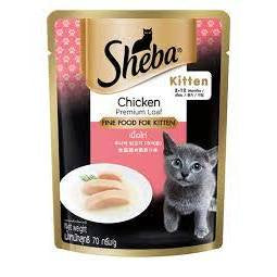 Sheba Premium Wet Cat Food Pouch - Nutrient Rich, Grain-Free, Tender Meat in Sauce - 70g (2.47oz) - Perfect for Adult Cats & Kittens - Ideal for Mealtime, Treats, or Travel Feeding