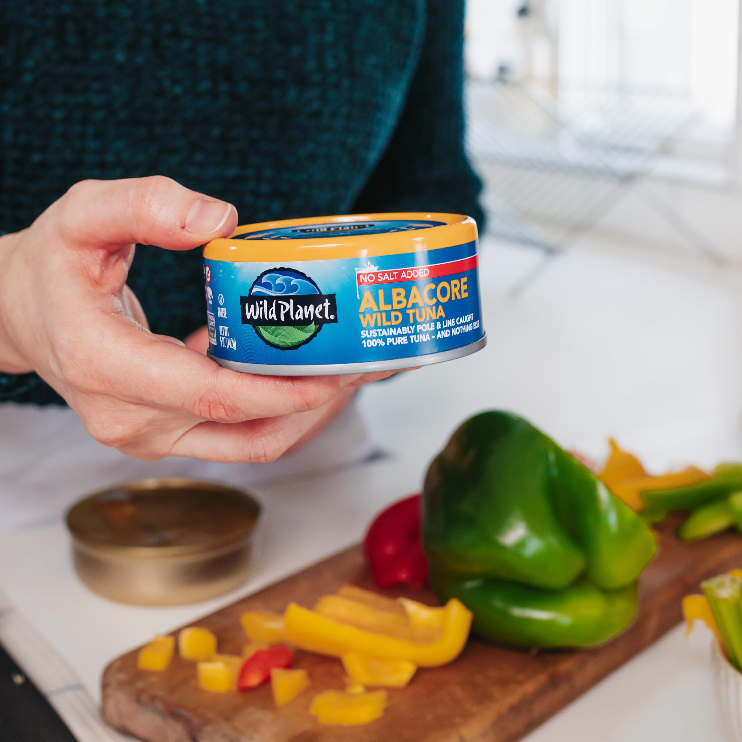 Wild Planet Wild Albacore Tuna - No Salt Added, Sustainably Caught, Non-GMO, Kosher, Gluten Free - Keto & Paleo Friendly Canned Tuna (5oz Can) - Perfect for Salads, Sandwiches & Healthy Meal Prep