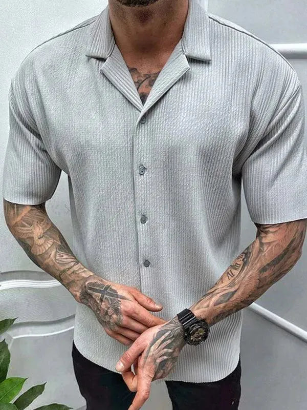Men's Short Sleeve Casual Shirt - Breathable Cotton Button Down Shirt for Summer, Outdoor, and Office Wear