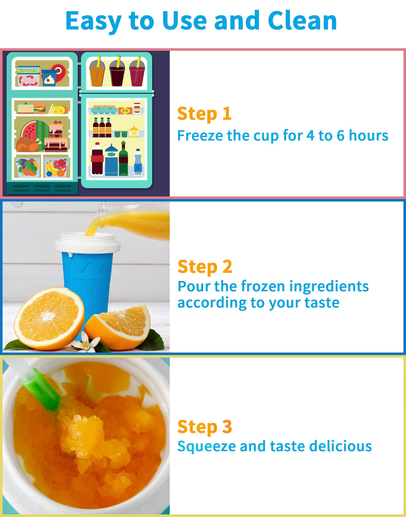 Magic Slushie Maker Cup - Quick Frozen Smoothie & Milkshake Machine for Kids & Family - DIY Homemade Ice Cream Maker - Perfect for Summer Parties, BBQs & Backyard Fun
