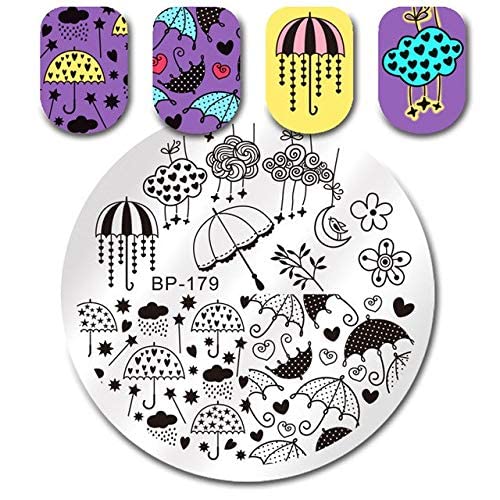 STORE99® Nail Art Stamping Plate BP179 - Flamingo, Ice Cream, Floral, Fruit, Umbrella, Splash-Ink Words Design for DIY Manicure | Perfect for Summer Nails, Salon Use & Home Nail Art
