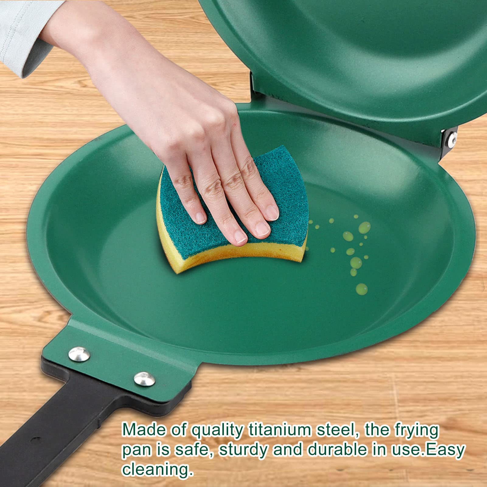 Haofy Non-Stick Double Sided Frying Pan - Flip & Fold Omelette Maker Skillet for Perfect Pancakes, Eggs & Crepes | Ideal for Breakfast Cooking & Camping | Household Kitchen Cookware