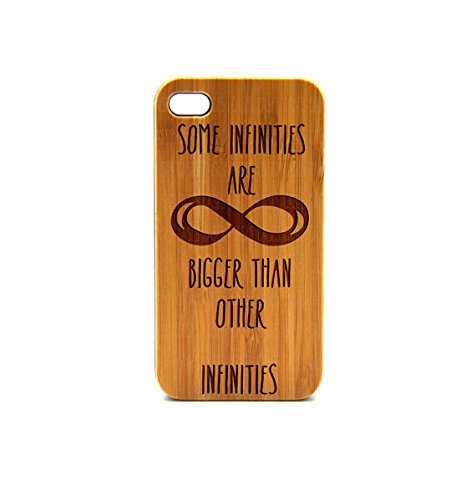 Premium Real Wood iPhone 4 Case with Infinity Quote & Eyes Design - Natural Wooden Phone Cover for Protection & Style - Perfect for Everyday Use, Gifts & Travel Accessories