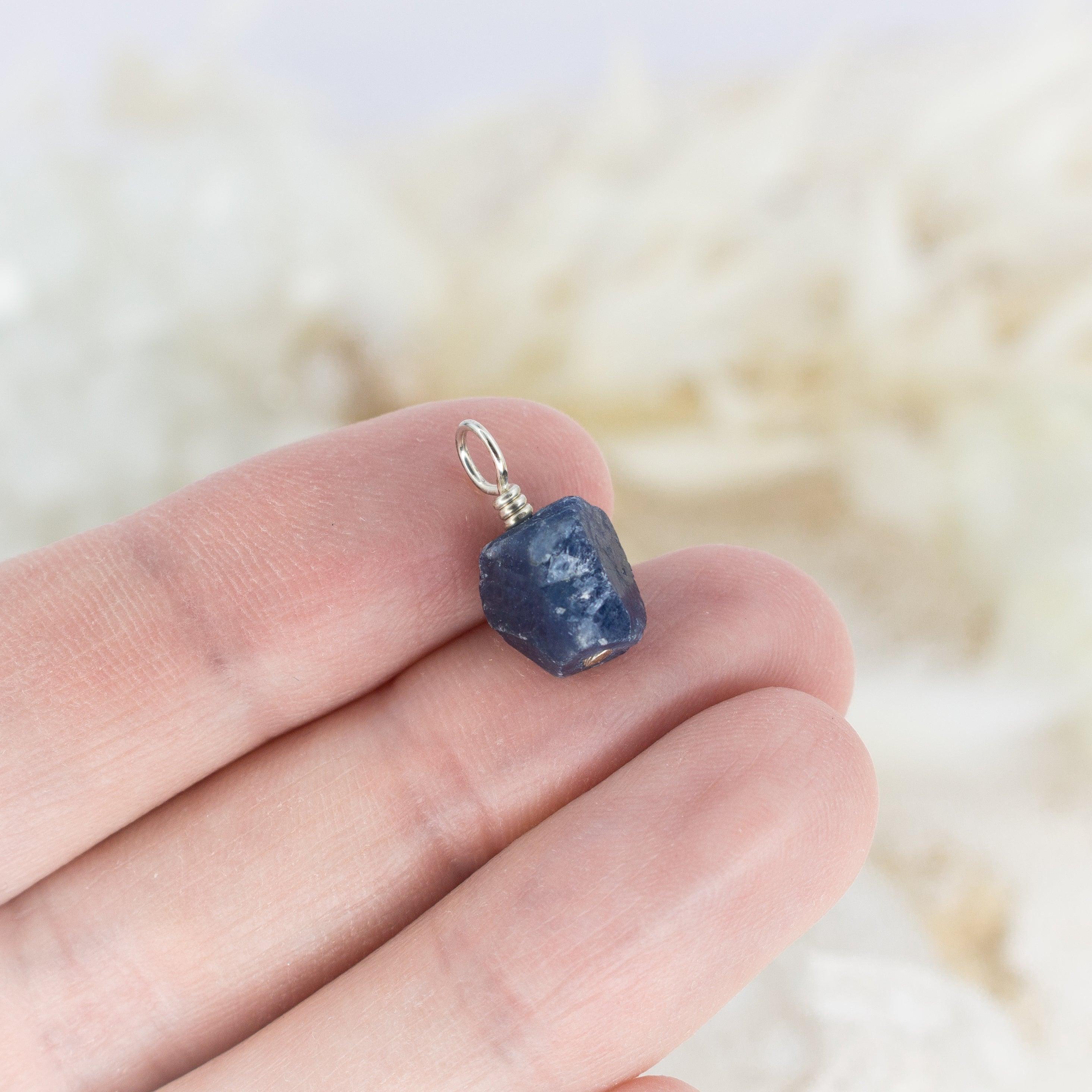 Natural Tiny Raw Sapphire Crystal Pendant Necklace - Uncut Gemstone Jewelry for Women, Boho Chic & Spiritual Healing | Perfect for Meditation, Yoga & Everyday Wear