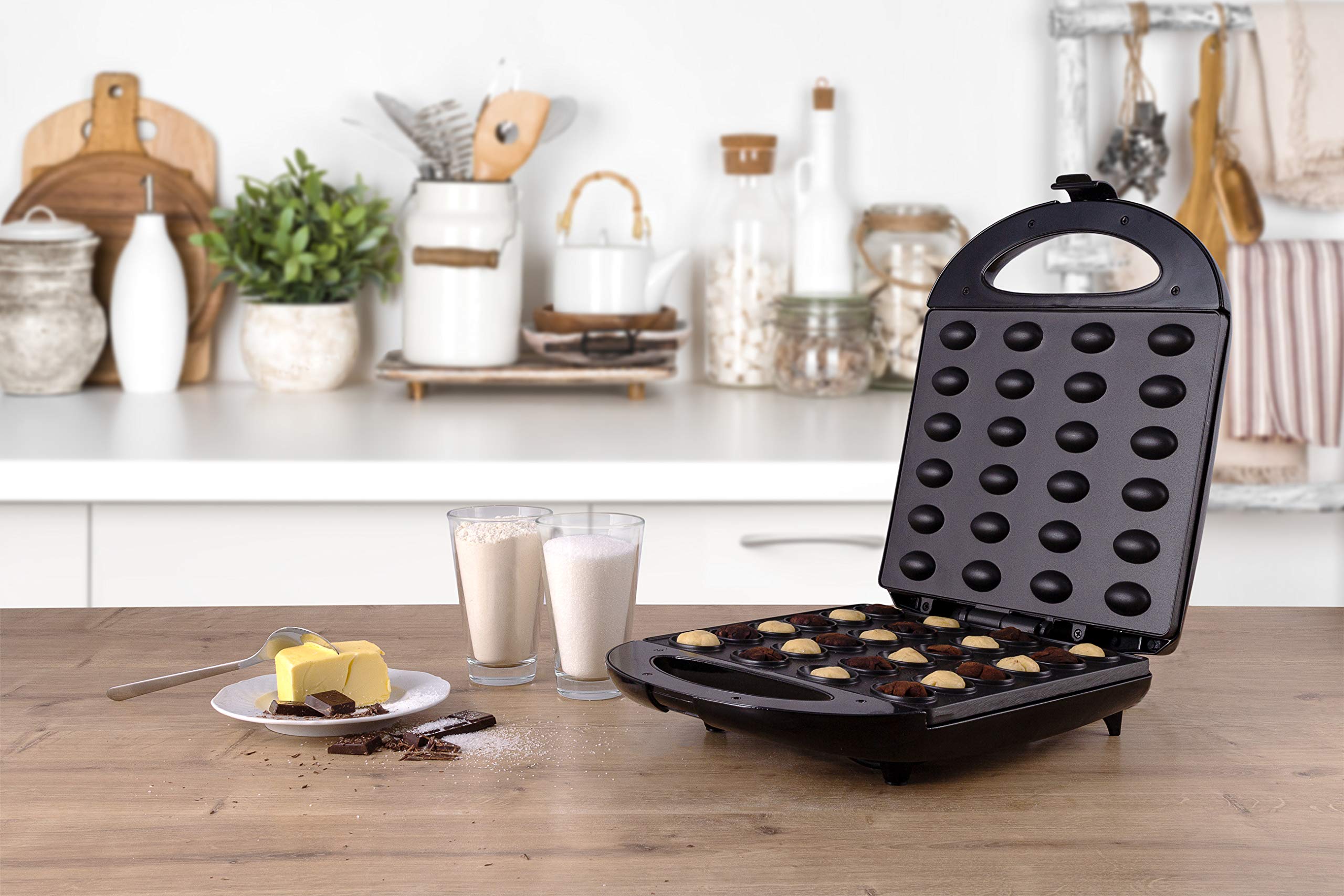 Mesko MS3041 Electric Waffle & Nut Cookie Maker - 1600W Non-Stick Baking Machine for Cream-Filled Oreshki Biscuits (24 Halves) - 2-Minute Fast Cooking - Perfect for Holiday Baking, Party Treats & Homemade Desserts