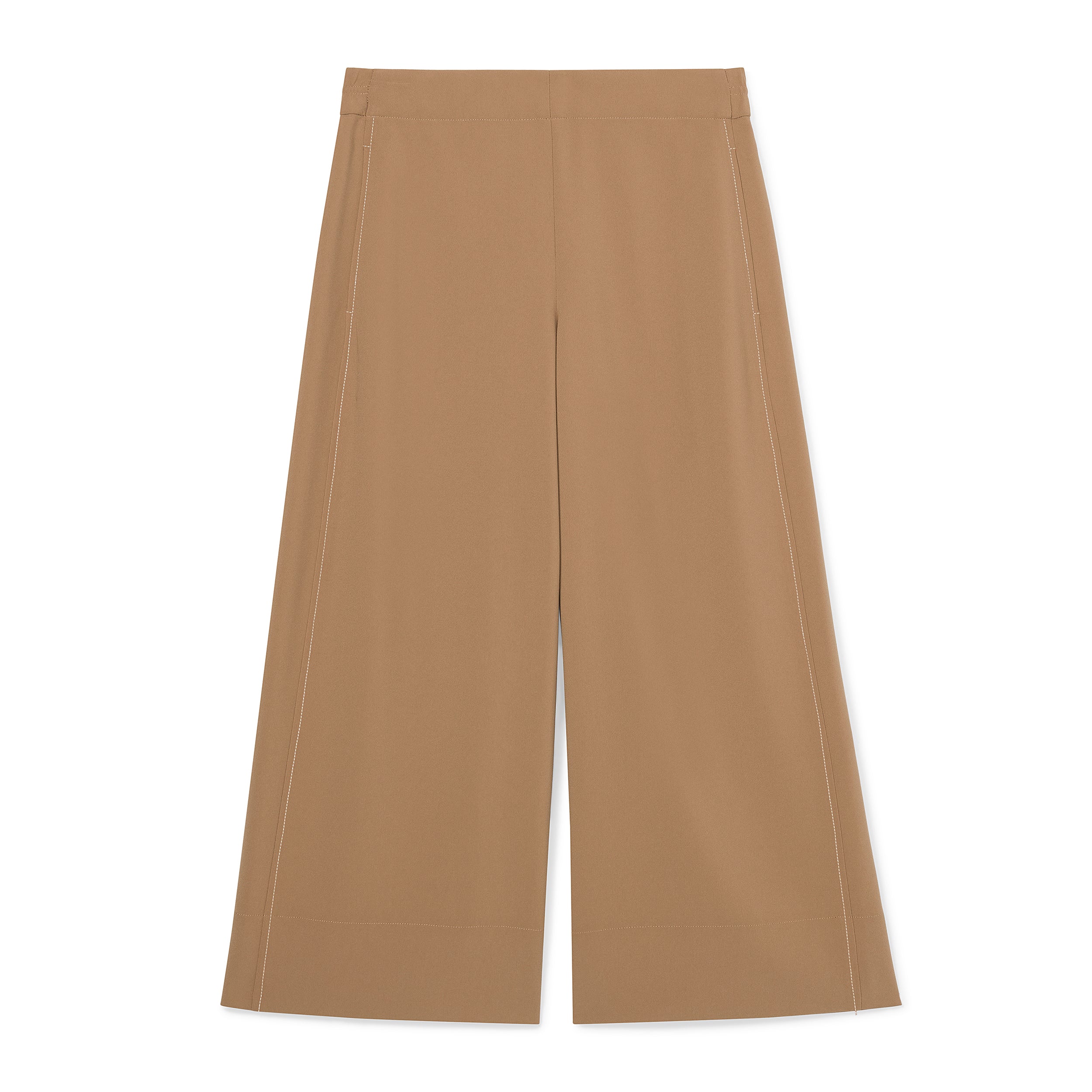 Elena Travel Culotte Pants - Everyday Comfort in Soft Crepe Fabric with Light Saddle Color | Perfect for Work, Travel & Casual Wear
