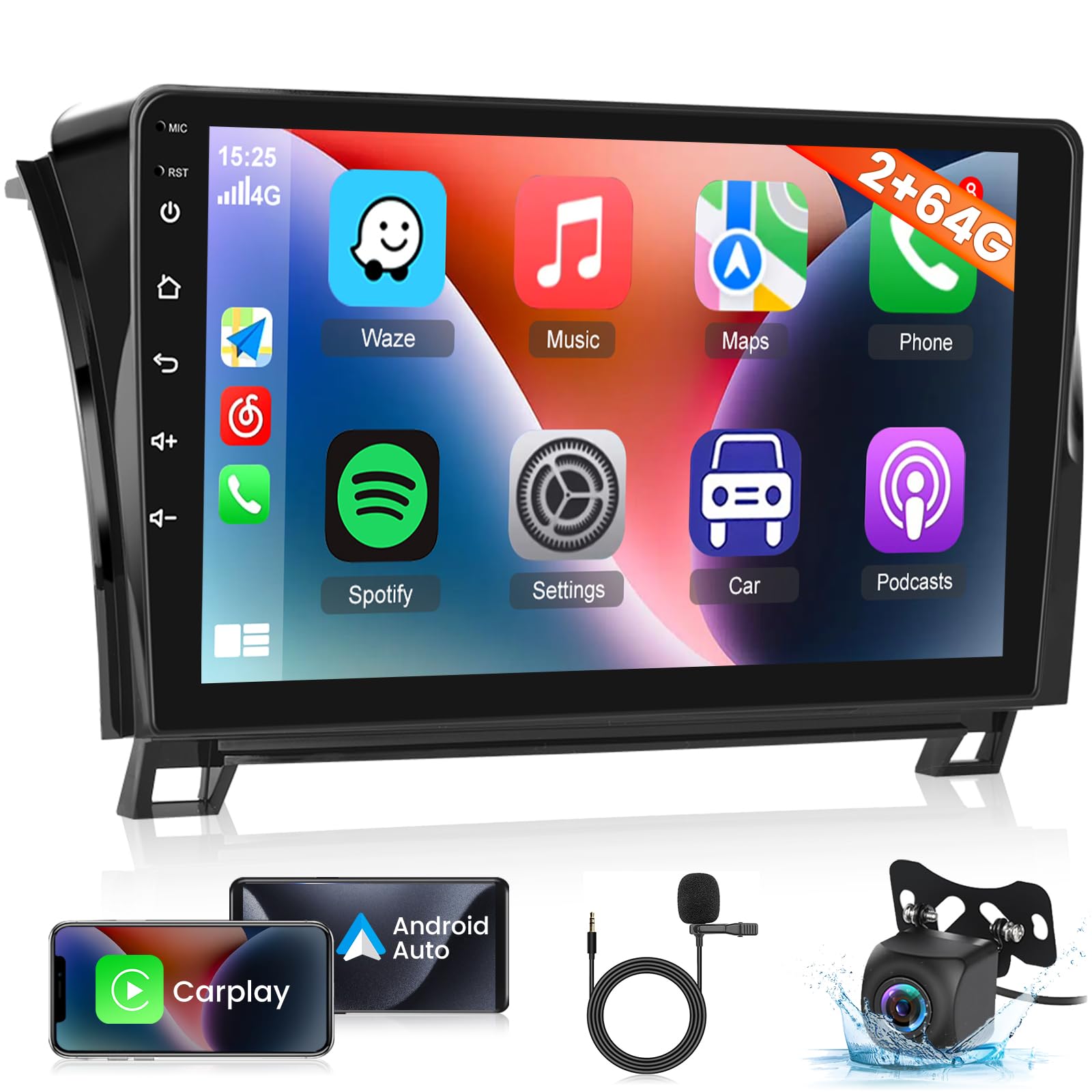 2+64GB Android Car Stereo for Toyota Tundra 2007-2013 & Sequoia 2008-2018 - 10.1
