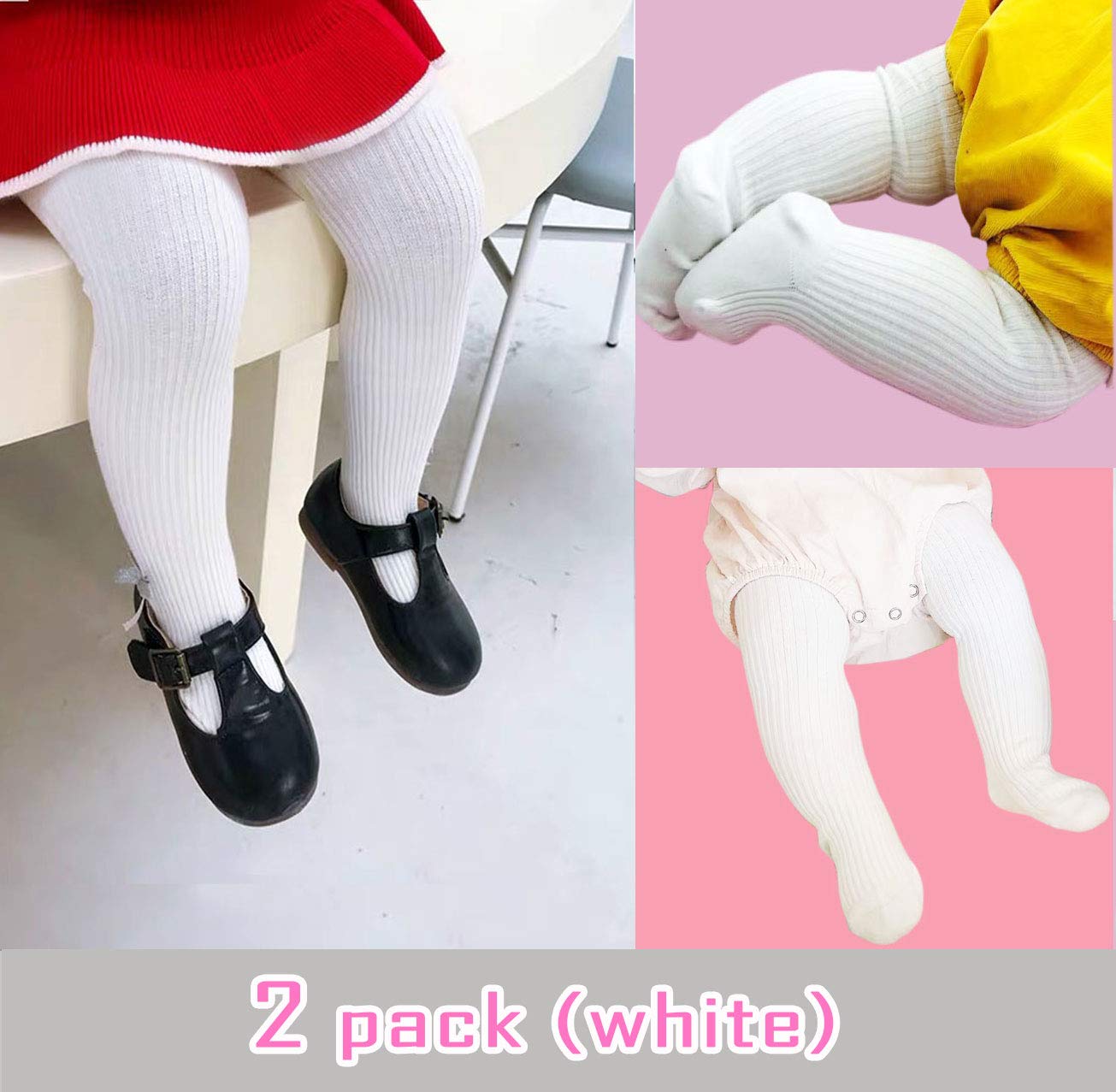 CECORC Baby Girls Cable Knit Leggings - Soft Cotton Winter Tights for Toddlers 1-10T - Warm Stockings for Infants & Kids - Perfect for Playtime, Daycare & Cold Weather Outfits
