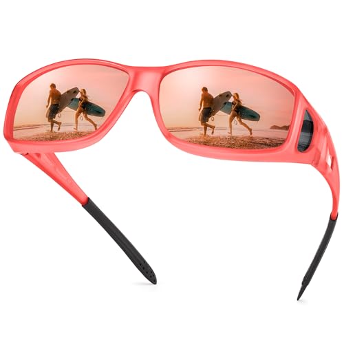 A28 Matte Red Frame/Pink Mirrored Lens