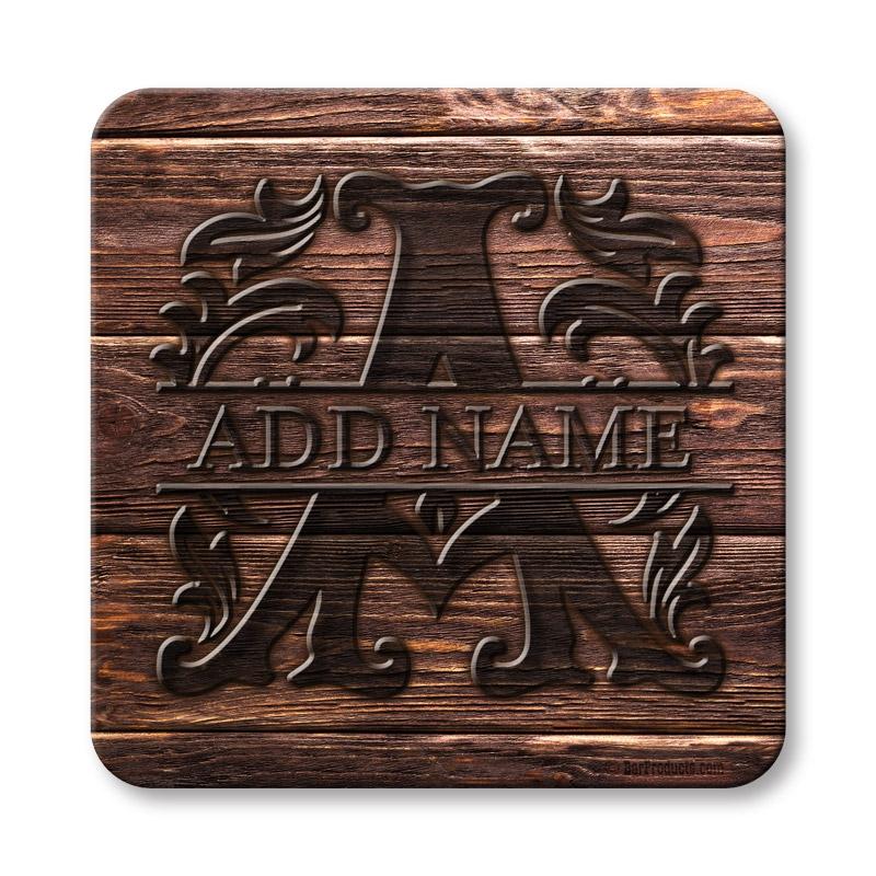 Personalized Wood Monogram Letter Coaster with Cork Bottom - Custom Initials for Home, Office & Gifts - Perfect for Coffee, Wine & Drinkware Protection