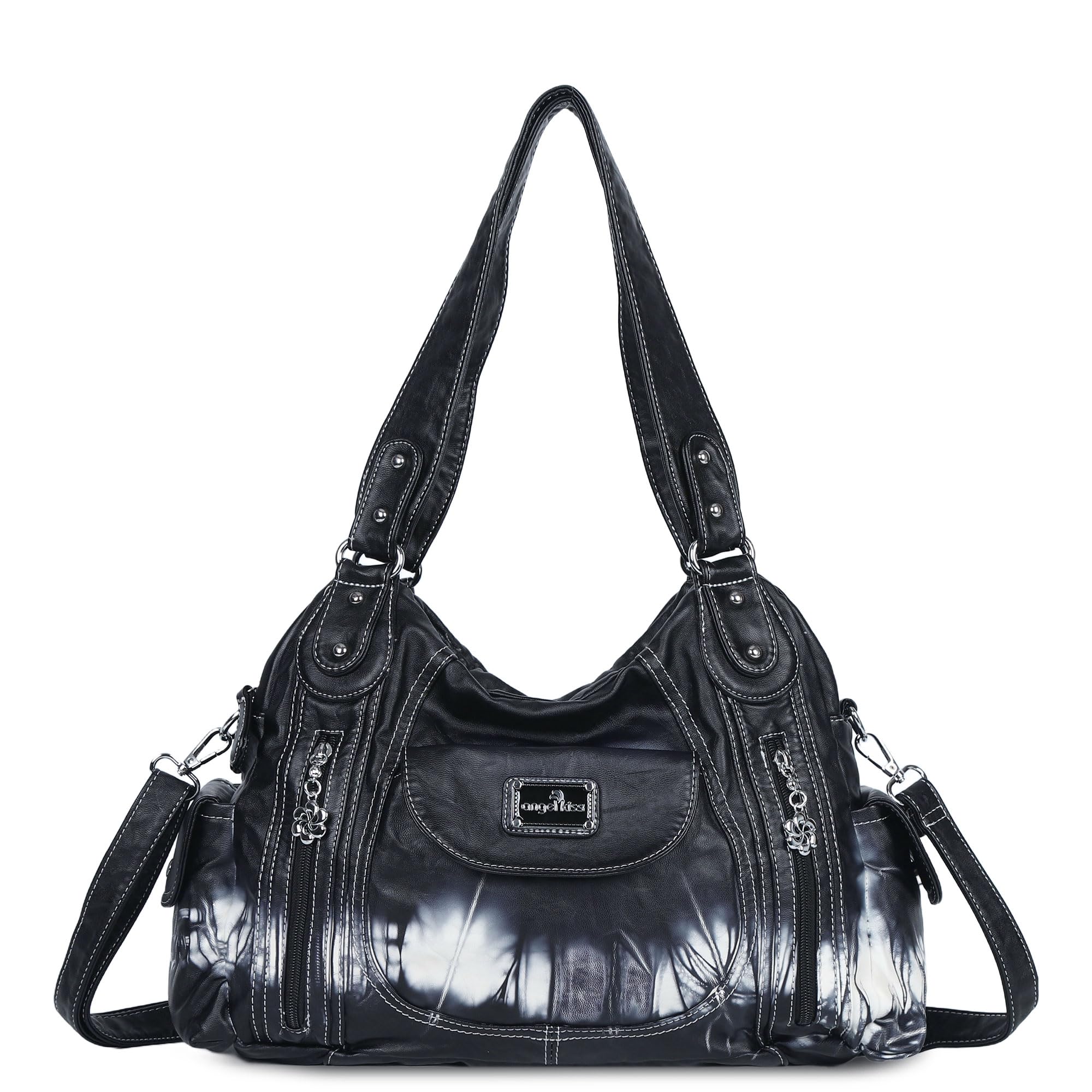 **Angel Kiss Women's Large Shoulder Bag - Faux Leather Hobo Tote Purse with Multiple Pockets, Stylish Satchel for Work, Travel & Everyday Use**