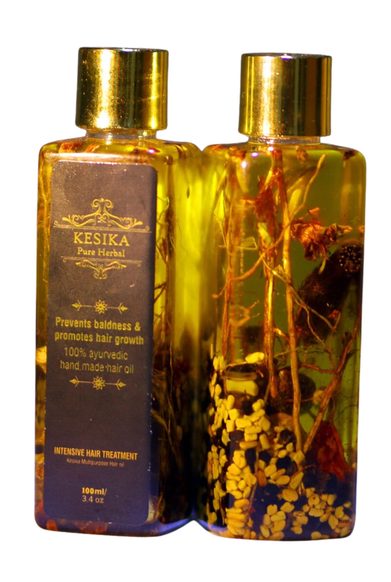 Kesika Anti Hair Fall Herbal Hair Oil for Hair Growth - Ayurvedic Treatment for Men & Women | Natural Anti Dandruff Hair Oil with Organic Ingredients | Promotes Thicker, Longer Hair | Ideal for Daily Scalp Massage & Hair Care Routine - 100ml
