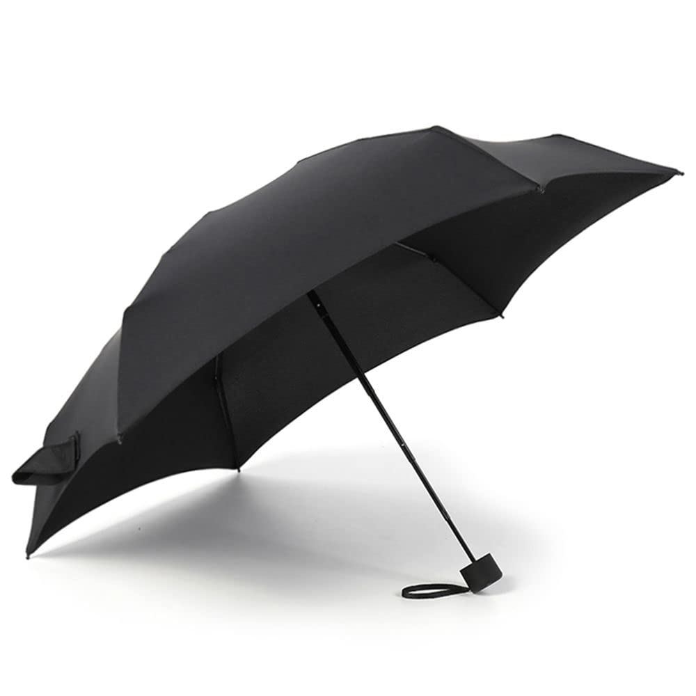Andy's Orchids Lightweight Mini Umbrella - Compact 5-Fold Travel Umbrella for Women & Men, Portable Pocket-Sized Sun & Rain Protection (Black) - Perfect for Commuting, Outdoor Activities & Travel Accessories