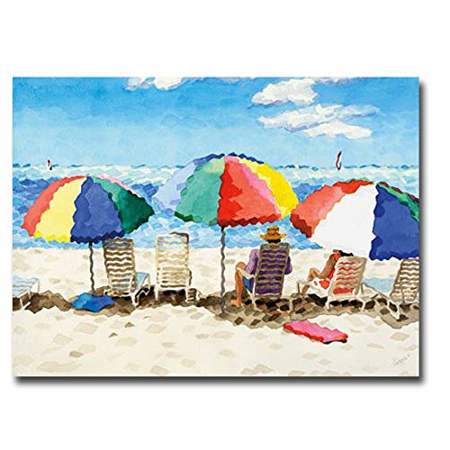 Premium Beach Chairs Canvas Art Print by Glenn Tunstull - Gallery Wrapped Giclee Ready to Hang - Perfect for Coastal Home Decor & Beach House Wall Art