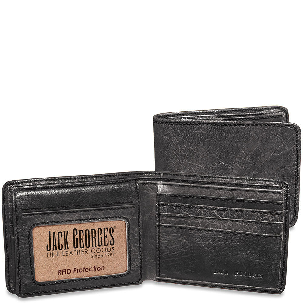 Premium Bifold Wallet with ID Flap - Genuine Leather RFID Blocking Slim Wallet for Men - Perfect for Everyday Use, Travel & Business (Model #7302)