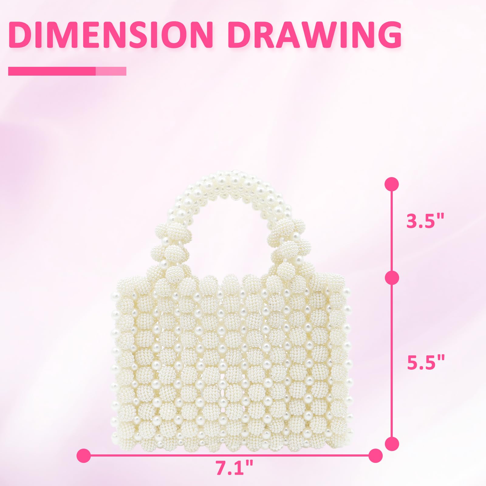 Elegant White Artificial Pearl Clutch Purse for Women - Square Evening Bag for Party, Wedding, Travel & Special Occasions | Perfect Bridal Accessory & Formal Event Handbag