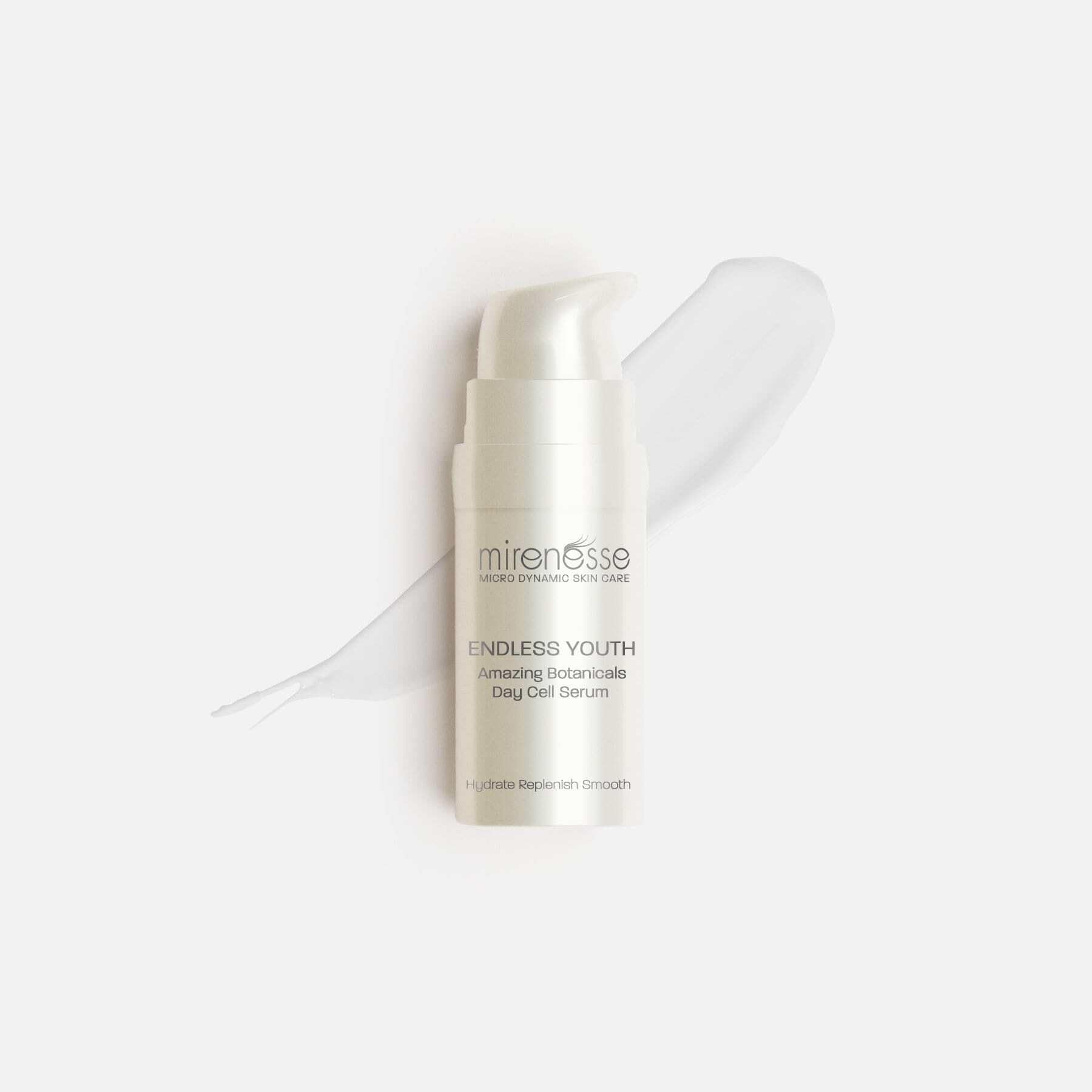 Mirenesse Cosmetics Endless Youth Amazing Day Botanical Cell Serum Deluxe Mini - Anti-Aging Face Serum for Women, Hydrating & Brightening Skincare - Perfect for Daily Use & Travel