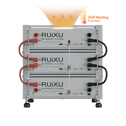 RUiXU Self Heating Server Rack Battery with Daisy Chain Technology - Heavy Duty Bracket Rack for Data Center & Network Equipment Storage