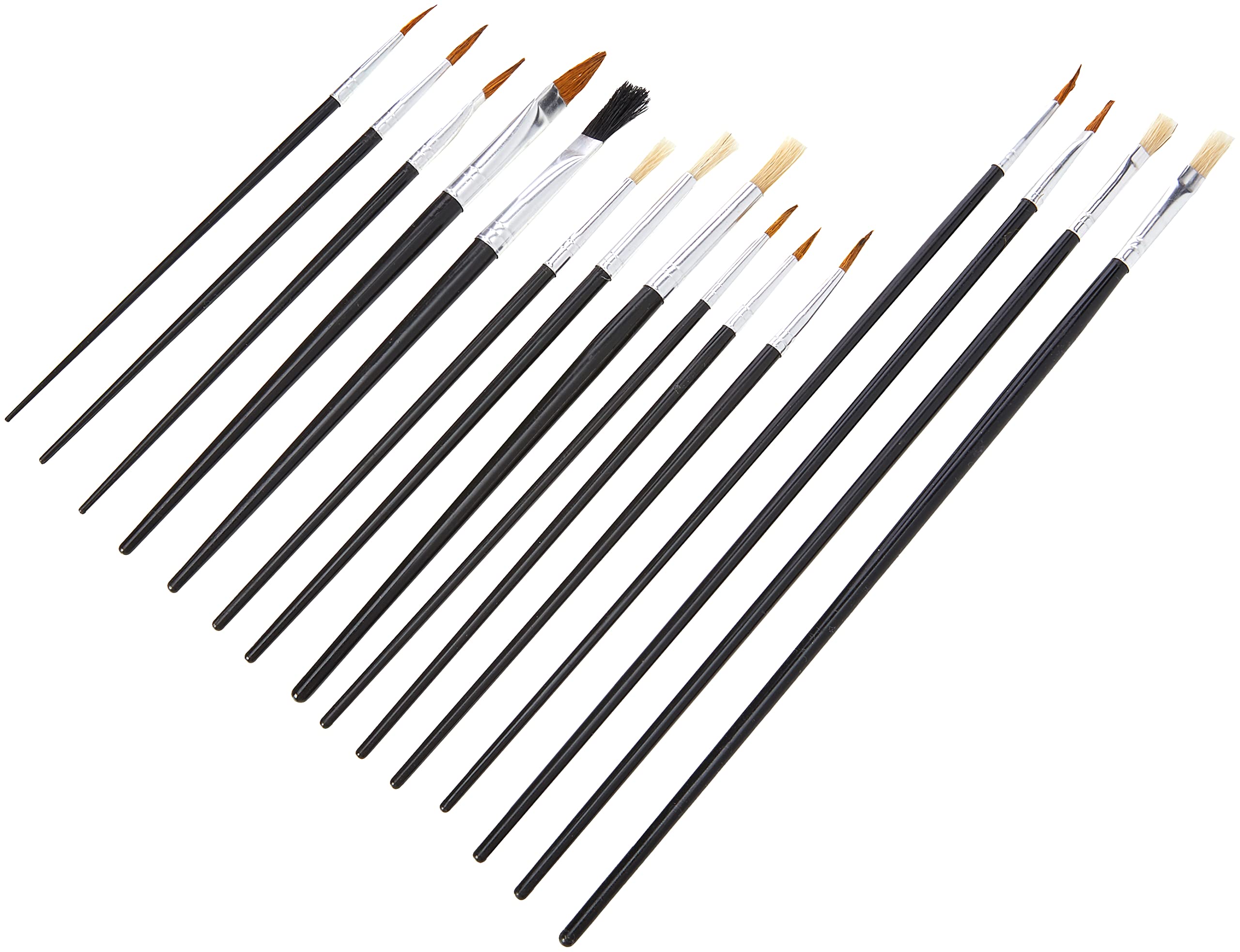 Artbox Wooden Handle Paint Brushes - Set of 15 Artist Brushes for Acrylic, Oil & Watercolor Painting - Perfect for Canvas, DIY Crafts & Home Decor Projects