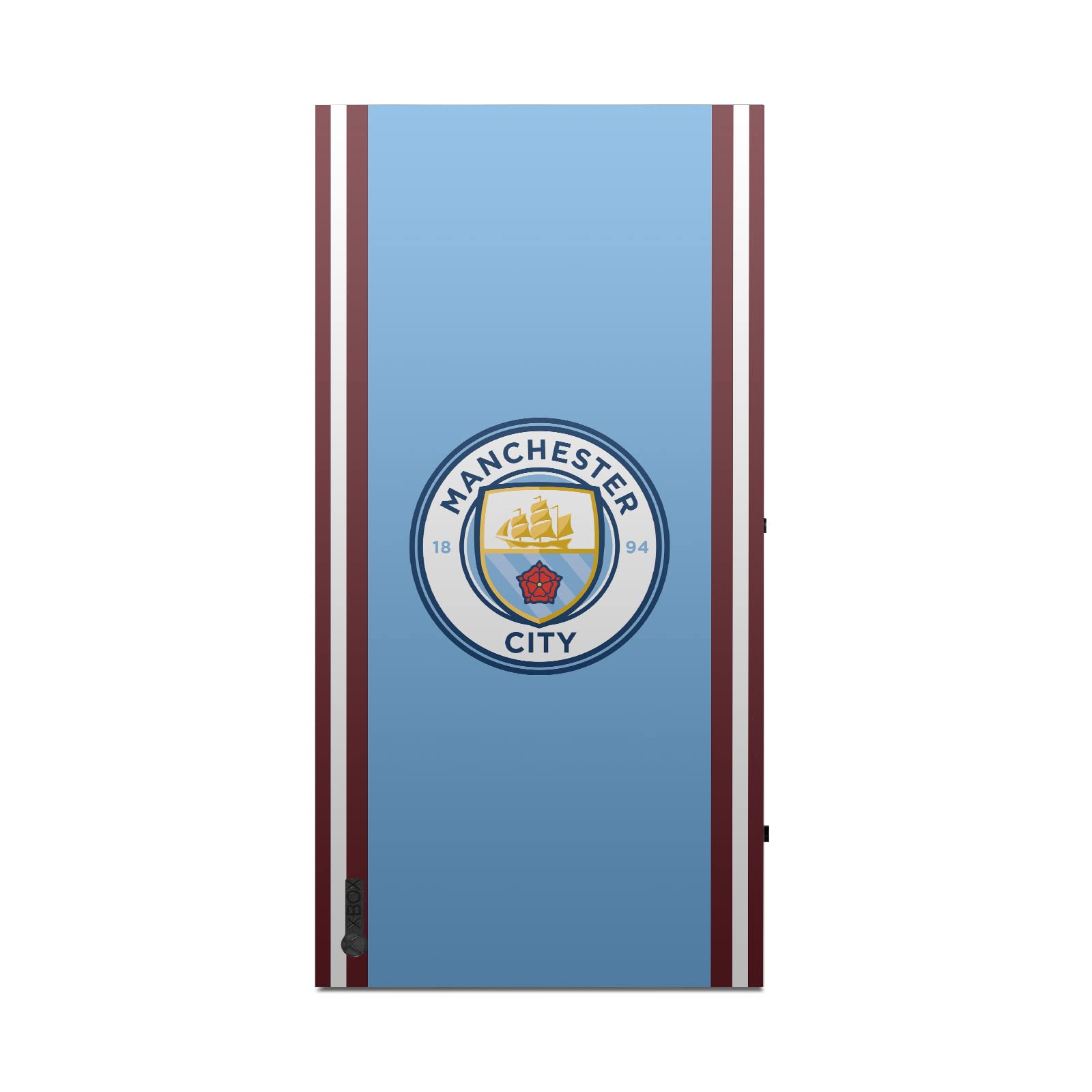 Official Manchester City FC 2022/23 Home Jersey Logo Vinyl Skin Gaming Sticker Decal Compatible with Xbox Series X Console & Controller - Custom Protective Cover for Gaming Setup - Perfect for Man City Fans & Xbox Players