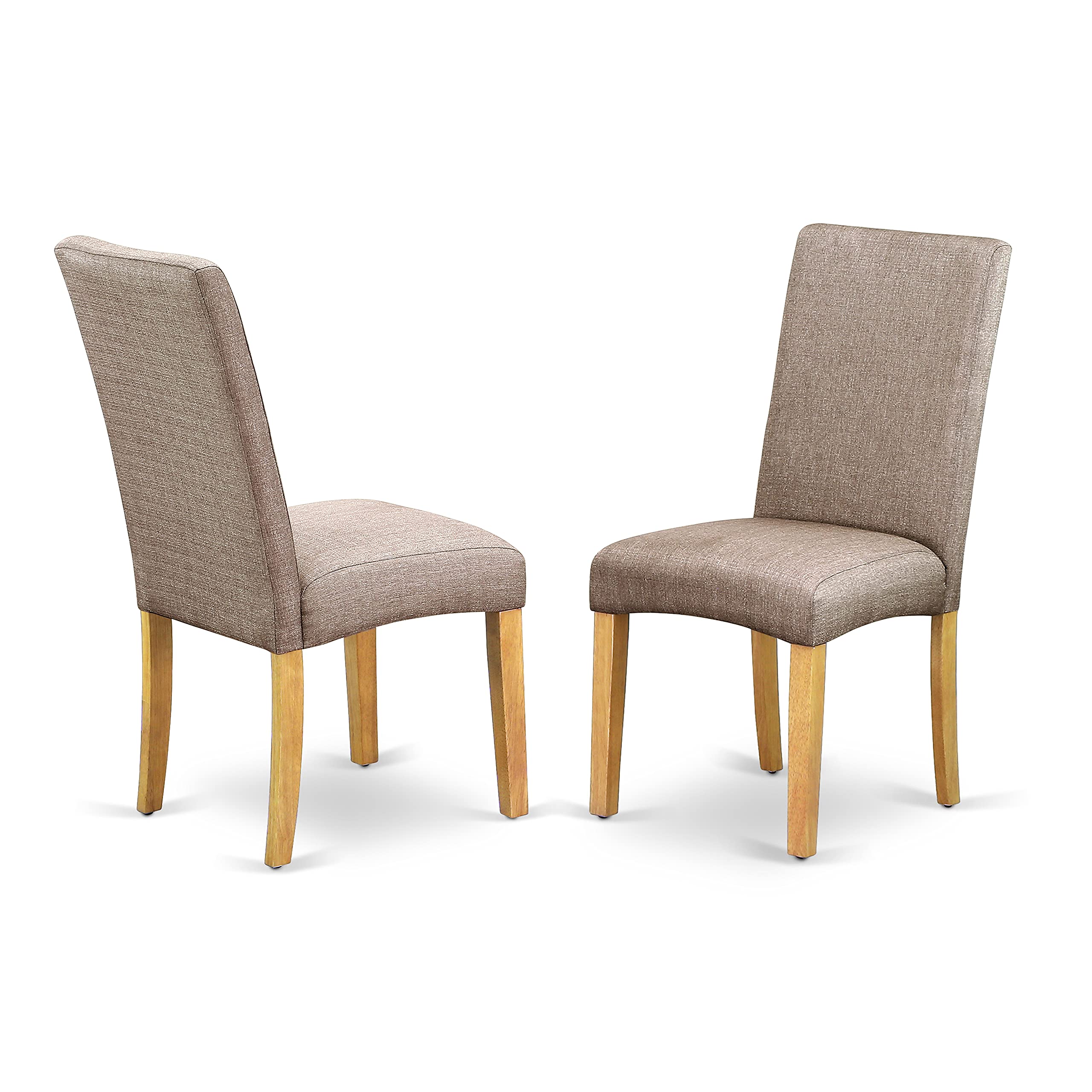 East West Furniture 5-Piece Dining Room Set - 42x60 Inch Oval Table with Butterfly Leaf & 4 Dark Khaki Linen Chairs, Oak Finish | Perfect for Family Meals, Dinner Parties & Small Space Dining Rooms