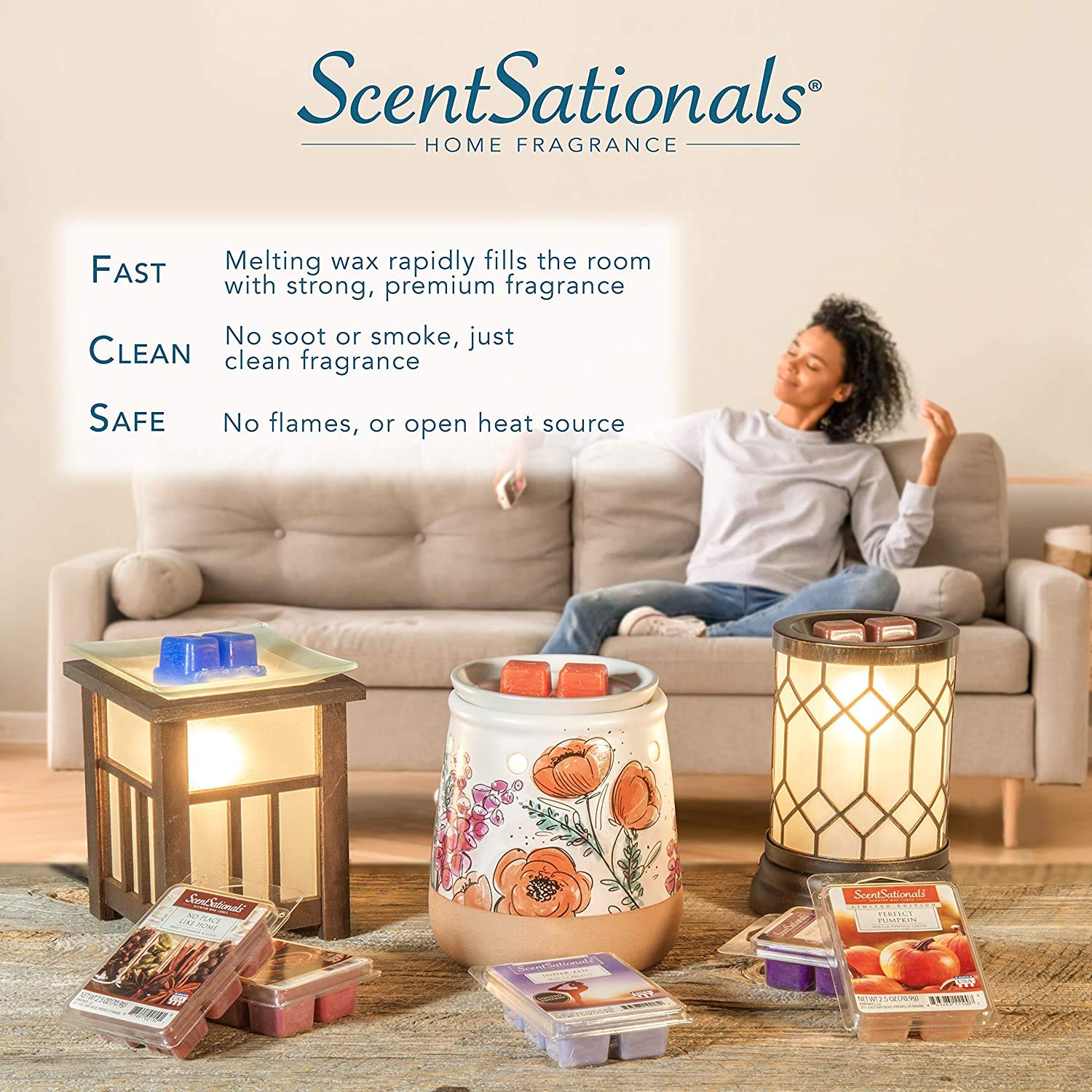 ScentSationals Pumpkin Apple Muffins Scented Wax Cubes - 6 Pack, Fall Home Fragrance Wax Melts for Wax Warmers, Aromatherapy & Cozy Autumn Decor