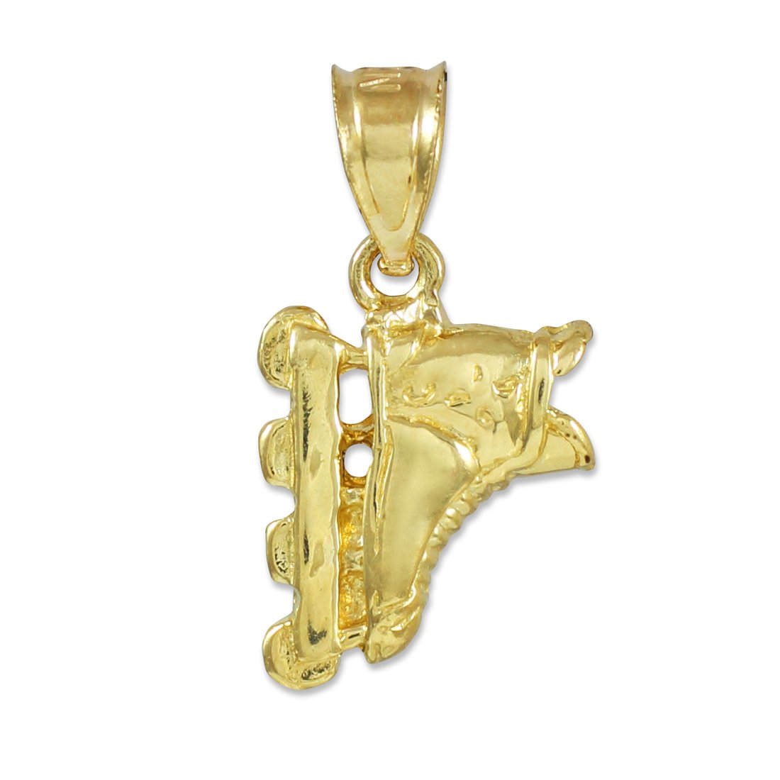 14K Yellow Gold Rollerblade Charm Pendant Necklace for Extreme Sports & Inline Skating Enthusiasts - Perfect for Gifts, Skating Competitions & Everyday Wear